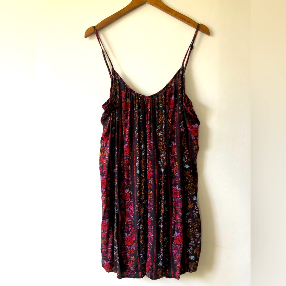 Volcom Red Floral Mini Swing Dress- Size Medium